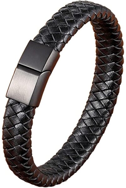 Artizan Suits Brățară bărbați din piele împletită neagră