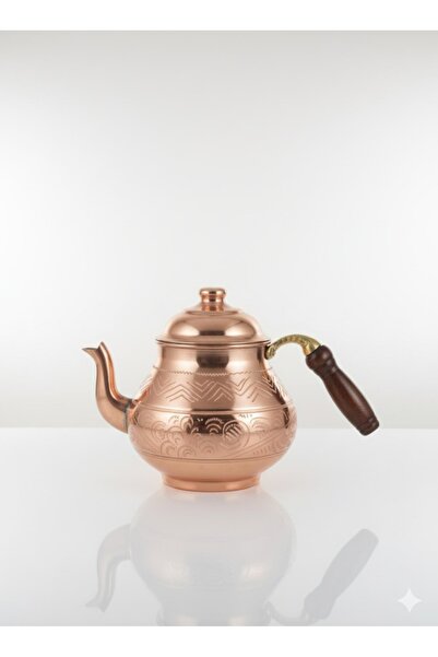 Sözenler إبريق شاي نحاسي متوسط الحجم باللون الأحمر