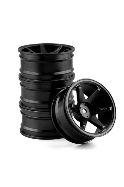 Choice محور عجلة معدني من سبائك الألومنيوم لسيارة الانجراف على الطريق باللون الأسود، حافة عجلة سيارة التسلق لسيارة HSP Tamiya HPI مقاس 1/10