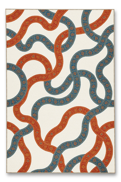 Rugs Modern Halı MOSSO Παραδοσιακό Μοτίβο με Ριγέ Σχέδιο Υφαντή Βάση Vintage ...