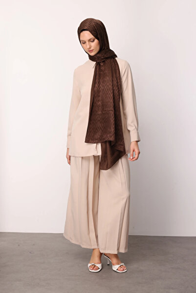 Mooncorn Tile Pattern Shiny Jacquard Shawl