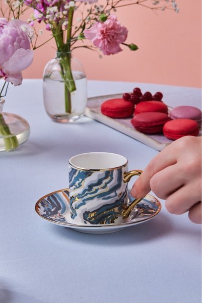 Karaca Ocean 6-Person Coffee Cup Set 90 ml