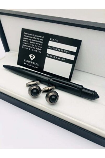 FANDER BLUE مجموعة قلم وأزرار أكمام