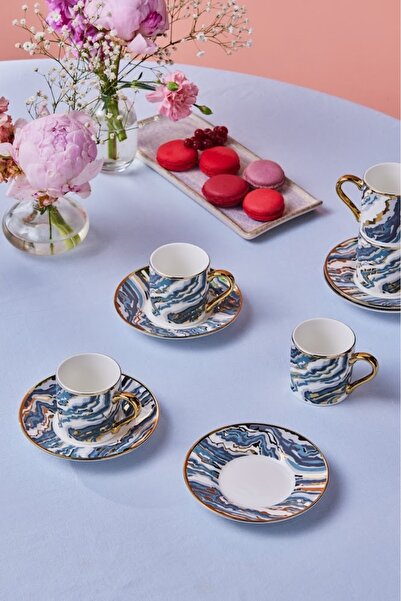 Karaca Ocean 6-Person Coffee Cup Set 90 ml