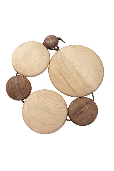 Kuhn Rikon Black Walnut Expandable Coiled Wooden Trivet with Leather Cord, 1,...