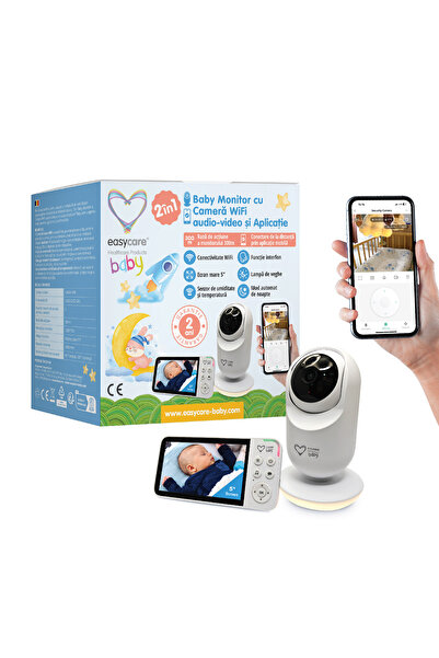 Easycare baby 2in1 Baby Monitor si Camera WiFi Audio-Video cu Aplicatie
