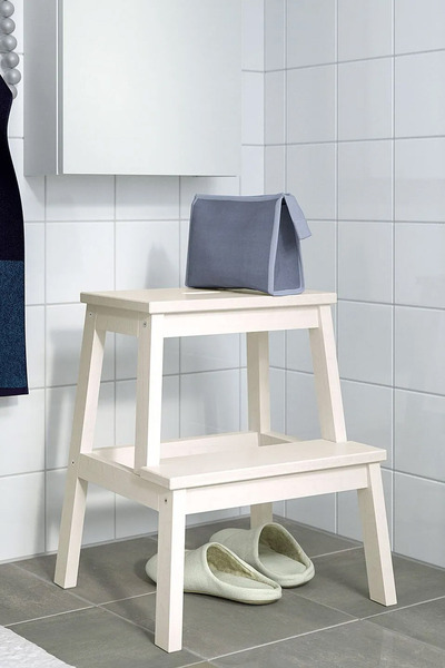 Binbirreyon Ahşap Basamaklı Tabure 2 Basamak Yükseltici Tabure Mutfak Merdive...