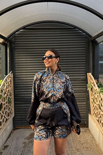 Güneş Barok Desenli Saten Takım