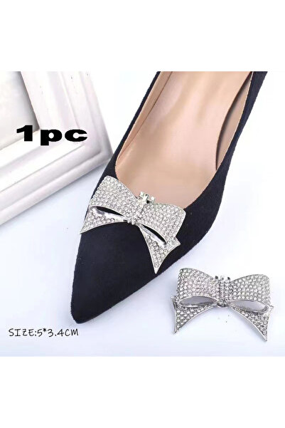 Choice1 M504-silver-1pc 1 PC Rhinestone Shoe Clips Classic Detachable Flower/...