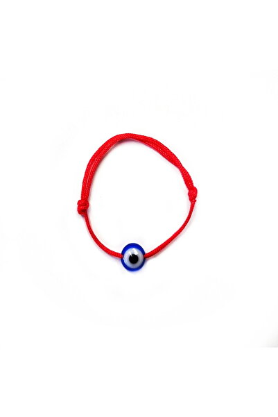 Wild Bracelets Adjustable silk Bebe bracelet with flat evil eye, blue