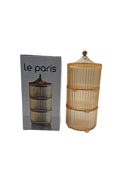 ABS Bonbonniere 3pcs with lid, gold 3448