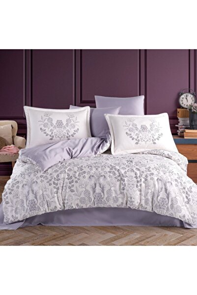 Hobby home collection Tiago Violet - Çift Kişilik Saten Nevresim Takımı