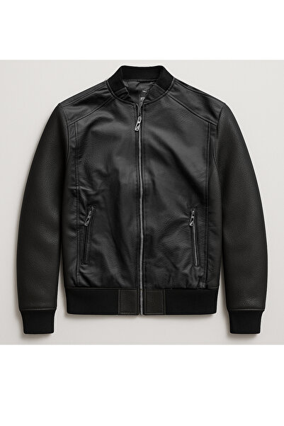 Fiyesmen معطف ربيعي من الجلد الصناعي ببطانة منسوجة ذات ملمس عضلي--1429-