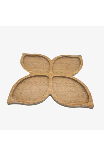 ABS Serving Tray Made of Wood, 27 x 27 cm, 4 Compartments, Butterfly