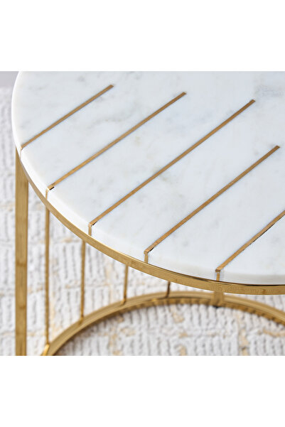 Lifestyle Gia Marble Top Side Table - 16x18 cms