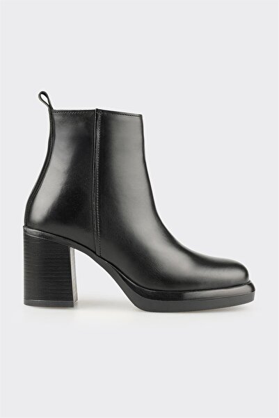 Elle Shoes Siyah Deri Kadın Günlük Bot