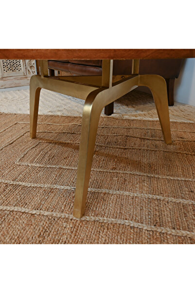 Lifestyle Home Carving Wooden Top Coffee Table - 90x45 cms