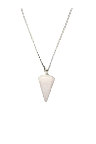 ABS Silver necklace with pink pendant