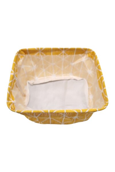 ABS Textile Storage Basket, Waterproof, 20x16x14 cm, Yellow