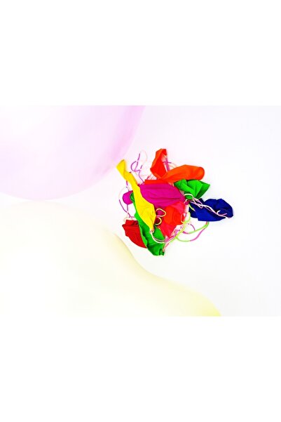 ABS Set 10 colorful balloons with string 30 cm