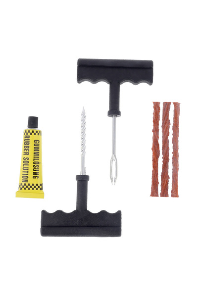 Lawazim طقم إصلاح إطارات بدون أنابيب من 6 قطع - شرائط سدادة الإطارات، وغراء، ...