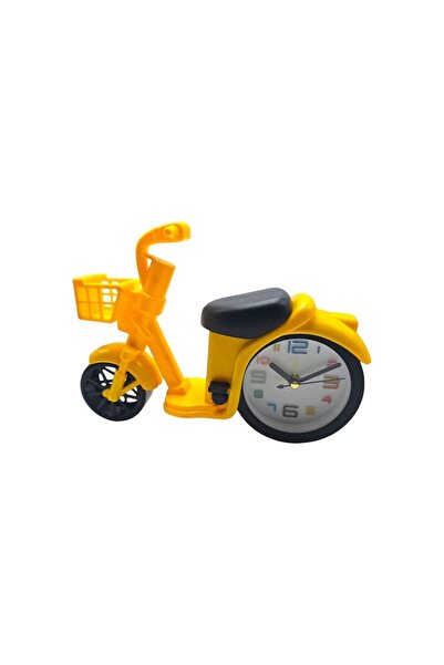 ABS Table clock, bicycle shape 20 cm, yellow