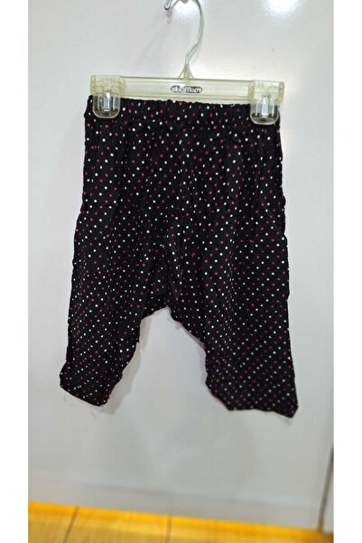 NUR TEKSTİL kız çocuk pembe puantiyeli pamuklu viskon beli lastikli 0-1-2 yaş...