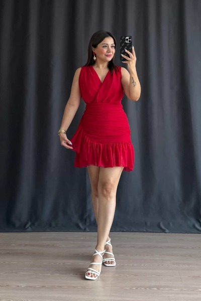 Nilgün Karakaya Butik Drapeli Tül Elbise