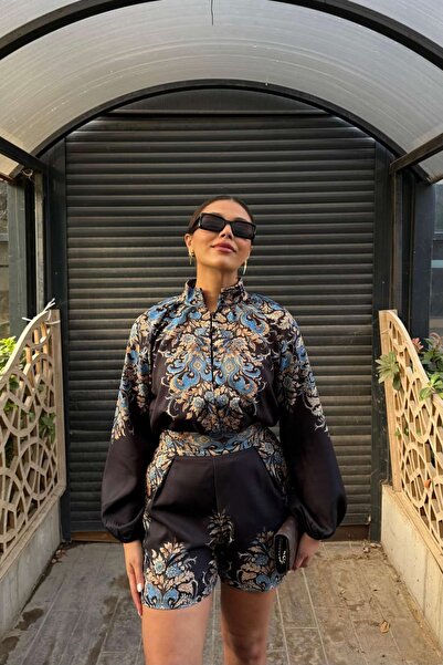 Güneş Barok Desenli Saten Takım