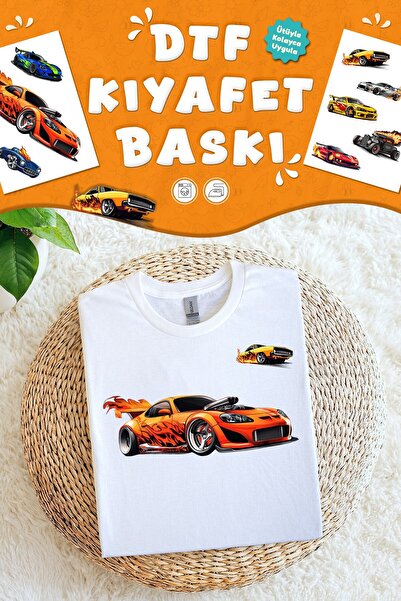 MSticker Design special care poate fi imprimat pe țesături, imprimare textilă DTF care se lipsește prin călcat, tematică cu mașini