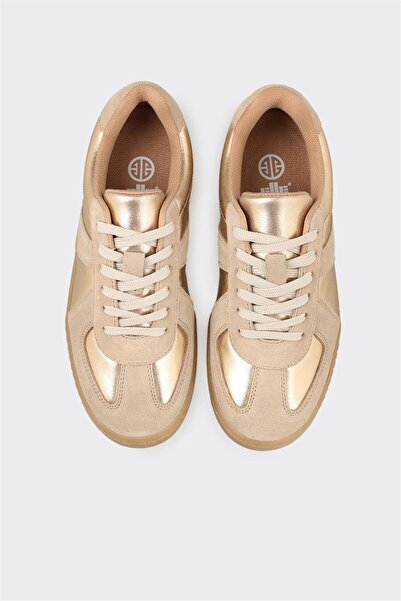 Elle Shoes Gold Deri Kadın Spor Ayakkabı