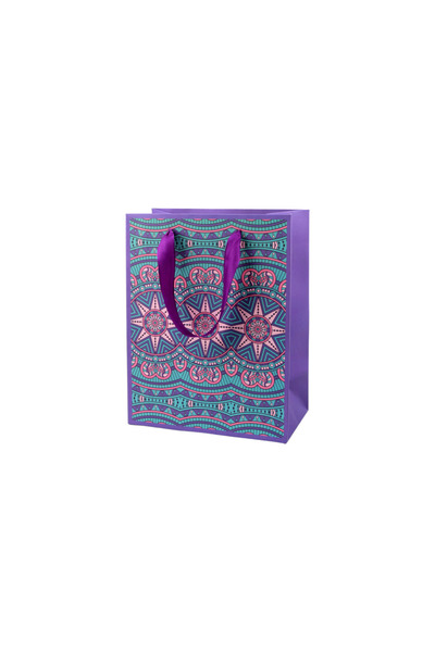 Crisalida Crisalida paper gift bag, 18 x 23 x 10 cm, Purple mandalas