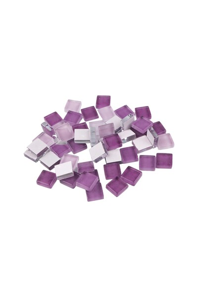 Crisalida Set 35 pietre decorative de mozaic din sticla Crisalida, 10 x 10 mm, Violet
