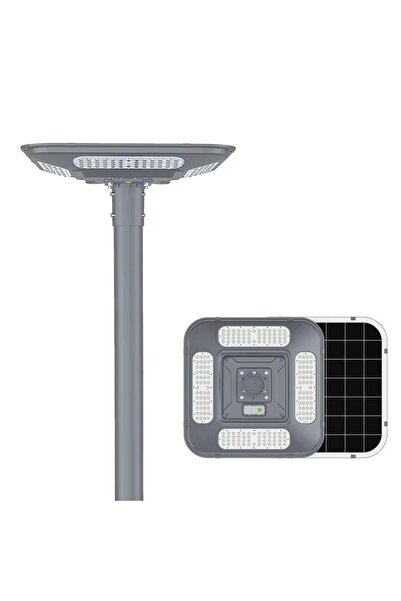 RFAN Metal Pole for Solar Lamps with Flange, 3M, Grey