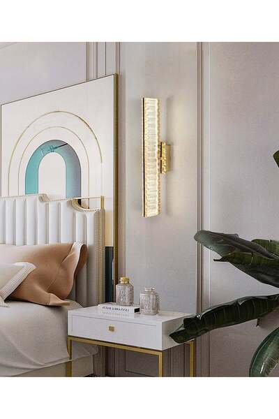 RFAN Lampă de perete LED, model B6818, textură cristalină, 3 tipuri de lumină...