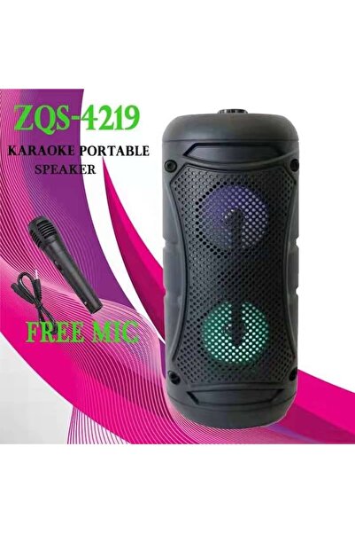 ABS Bluetooth trolley speaker with remote, carrying strap, 12W, USB/FM radio, ZQS4219, black