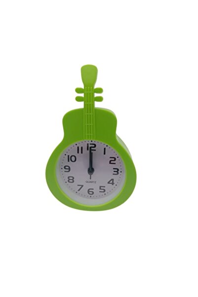 ABS Alarm Clock for Kids, Guitar Shape, 16cm, Green