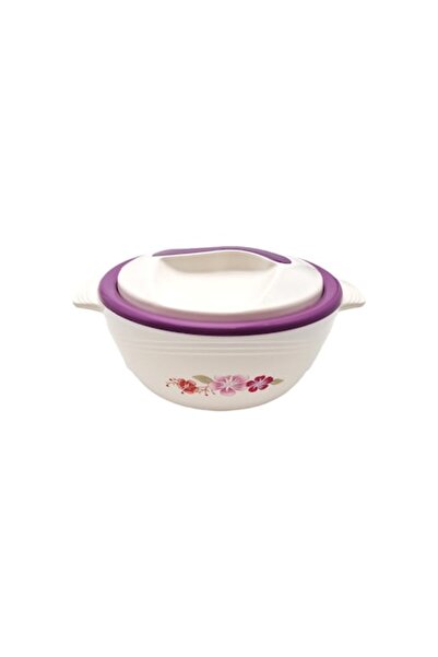 ABS Thermal food container, white and purple, 2 L