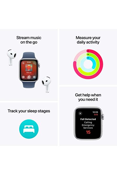 Apple Watch SE GPS + Cellular, 44mm Midnight Aluminium Case, Ink Sport Loop