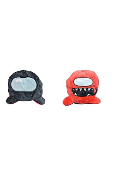 ABS Reversible Plush Toy, 14x14 cm, Red/Black