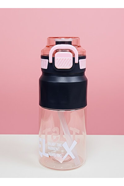 Bisbell زجاجة ماء محمولة سعة ٦٠٠ مل مع ماصة | خالية من مادة BPA | مانعة للتسرب، مناسبة للصالة الرياضية والمكتب، BB4054P