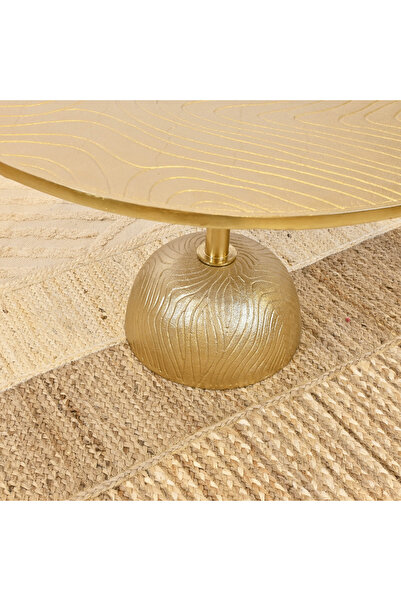 Lifestyle Crafted by Textured Metal Top Coffee Table with Pedestal Base - 75x50 cms