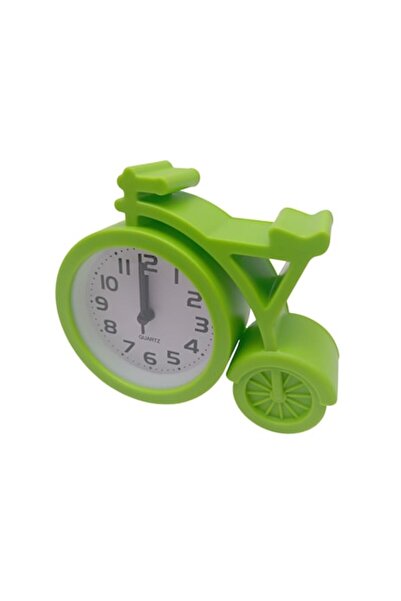 ABS Children's Bicycle-Shaped Alarm Table Clock, 11 x 13.5 cm, Green