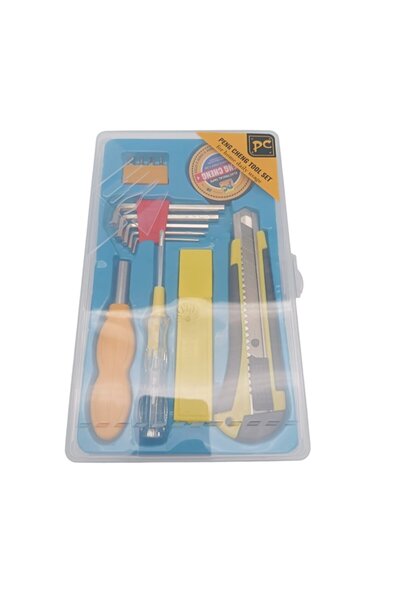 ABS Tool Set 14 pcs with Hex Key, Bits, Insulating Tape, and Cutter