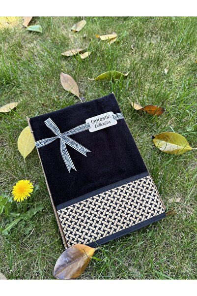 Fantastic Collection Спеціальний оксамитовий подарунковий рушник з бордюром, вишитим зигзагоподібним візерунком