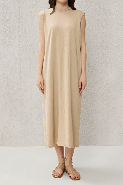 REMSA Lycra Zero Sleeve Underwear Dress 01 Beige