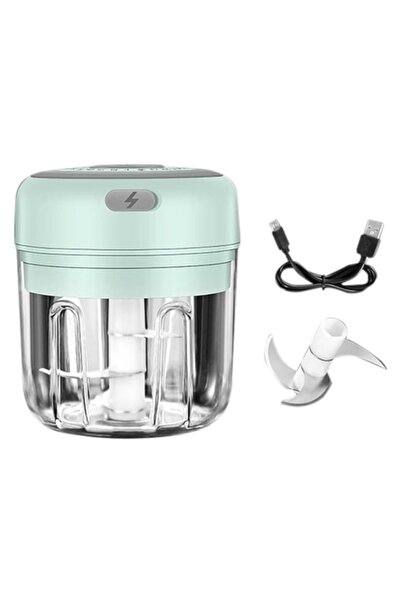 ABS Electric garlic chopper with USB, 250 ml, green