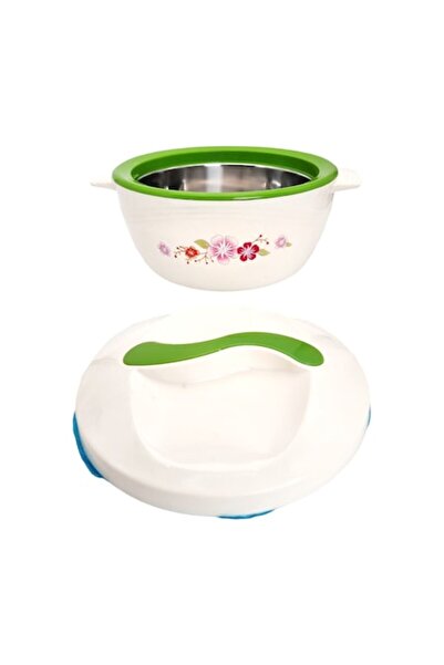 ABS Thermal food container, white/green, 1 L