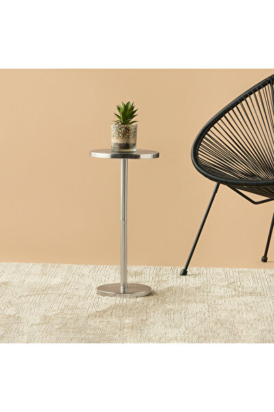 Lifestyle Hammered Side Table with Pedestal Base - 25x25x53 cms