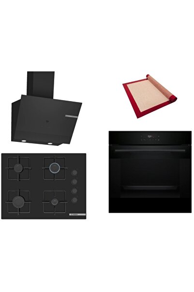 Bosch Siyah 3 lü Ankastre Set (HJG852YB0T-POP7C6P30O-DWK67PJ60T) 3D Fry - Piş...